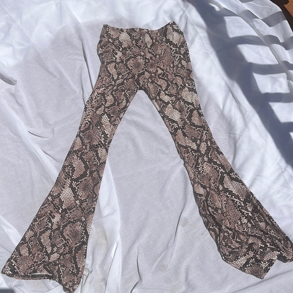 Snakeskin flare pants!